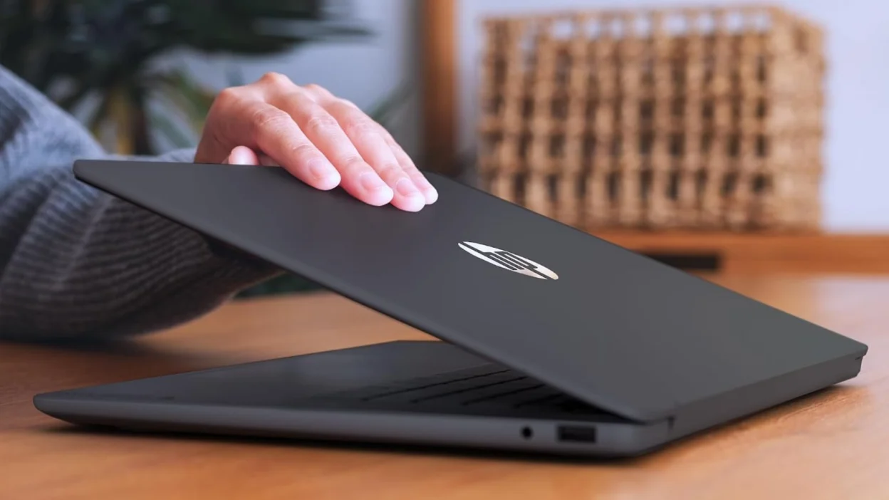 A freelancer reviewing a budget spreadsheet on a laptop with a bank card and a notebook on the table